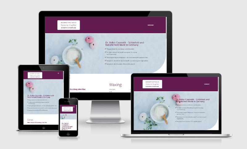 Webdesign-Projekt aus Nürnberg: Responsive-Ansicht der Website "Kosmetikstudio Sabine Kupfer" Webdesign-Projekt aus Nürnberg: Responsive-Ansicht der Website "Kosmetikstudio Sabine Kupfer"