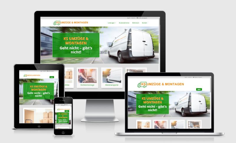 Webdesign-Projekt aus Nürnberg: Responsive-Ansicht der Website "KS UMZÜGE & MONTAGEN" Webdesign-Projekt aus Nürnberg: Responsive-Ansicht der Website "KS UMZÜGE & MONTAGEN"